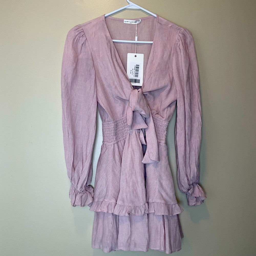 Hello Molly size small blush long sleeve dress. Light, comfortable material.